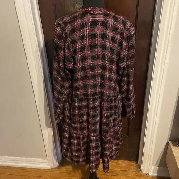 Loft Shimmer Plaid Tiered Dress - Picture 11 of 16